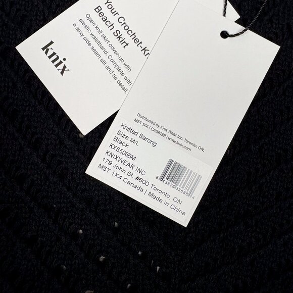NWT Knix Crochet-Knit Maxi Beach Skirt Cover-Up Black M/L - Picture 8 of 9